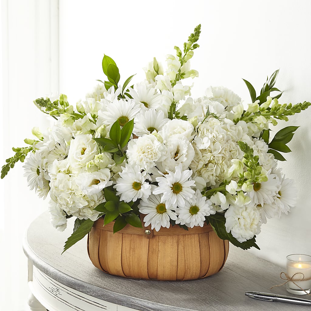 Pure Ivory Basket – Prestige House Of Flowers, Biddeford ME