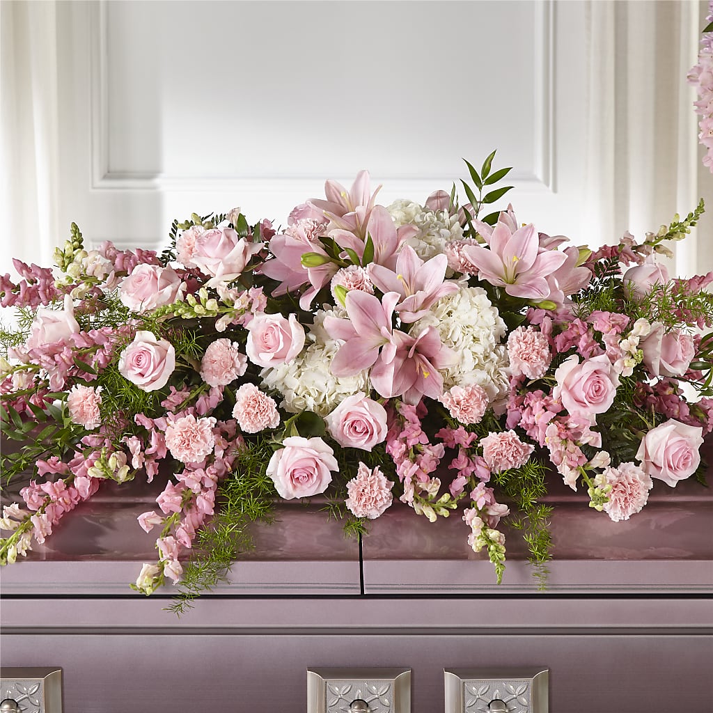 Life & Remembrance Casket Spray – Prestige House Of Flowers, Biddeford ME