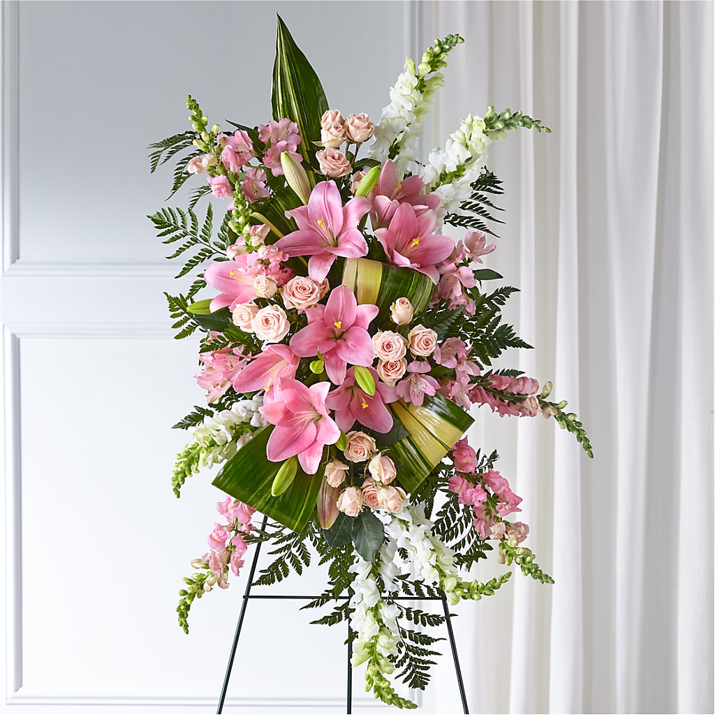 Elegant Embrace Standing Spray – Prestige House Of Flowers, Biddeford ME