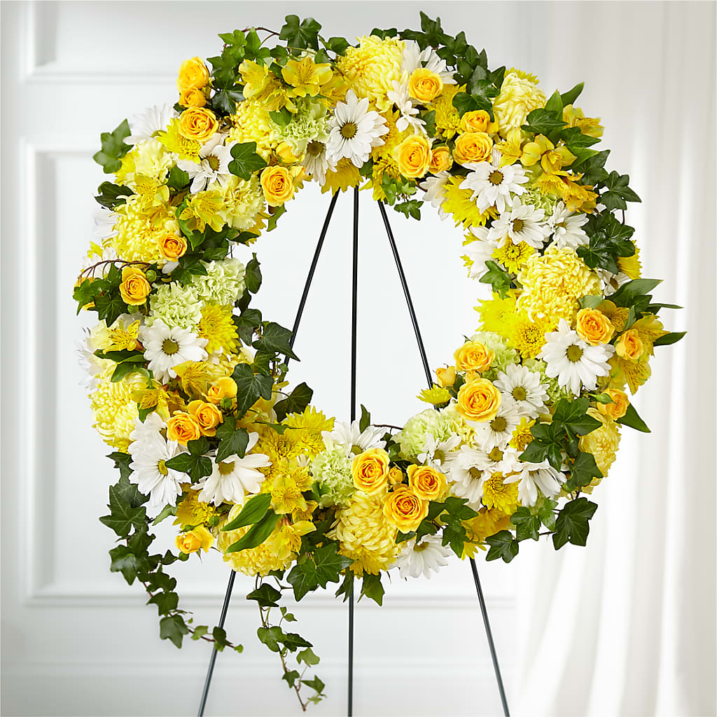 Golden Remembrance Wreath – Prestige House Of Flowers, Biddeford ME