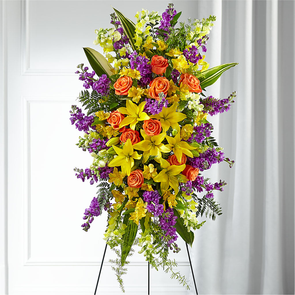 Thoughtful Prayers Standing Spray – Prestige House Of Flowers, Biddeford ME
